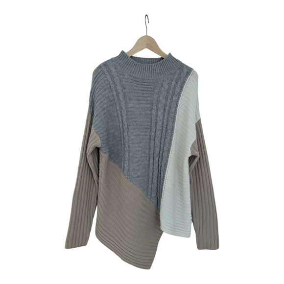 Lauren Hansen Asymmetrical Colorblock Women's Sweater - XL - Picture 1 of 6